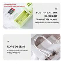 1pc Mini Portable Handheld Small Fan, 1 Speed, Lightweight Hand Fan Suitable For Office, Outdoor, Travel And Camping, Comes With Strap (Batteries Not Included)