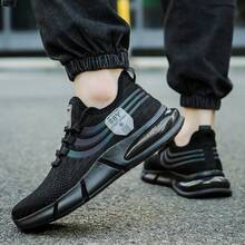 Men's Multi-Functional Running Shoes, Classic Colors With Eye-Catching Hues For Fashionable Look, Outdoor Jogging To Enjoy Nature, Commuting And Casual Walking, High-Quality Shoes With Good Support And Protection For Men - Black - View 8