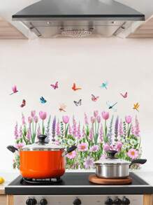 Tulip Blossoms Wall Stickers Decals Colorful Plants Wall Sticker Floral Pendant Wall Decal Art Murals For Classroom Office Living Room Girl Bedroom Room Decor Wall Decor Personalised Stickers