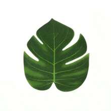 5pcs/10pcs Tropical Palm Leaves, Artificial Hawaiian Luoo Jungle Decoration, Autumn Plastic Simulation Plants, Home Living Room Desktop Decoration, Suitable For Weddings, Engagements, Halloween, Christmas, St. Patrick's Day, Father's Day - Container Not Included