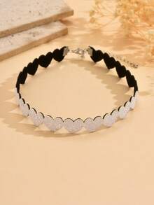 1PC Y2K Rainbow Heart Choker Necklace For Women Festival Jewelry Accessories - Multicolor - View 4