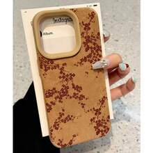 Small Safflower, Brown Large Hole Sticky Leather Mobile Phone Case ForApple 6 16PROMAX 16Pro 15 15PROMAX 14 14PROMAX 13 13PROMAX 12 12PROMAX11 11PROMAX - 棕色 - 查看 2