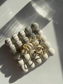 Square Bubble Ball Cement Tray Silicone Mold - DIY Home Decor Craft Jewelry Display Stand Cup Mat Concrete Mold Plaster Soap Mold - White - View 3