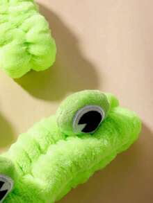 3件套卡通青蛙图案淋浴头带和腕带，绿色卡通青蛙浴室头带和腕带套装，头带和系带头带，秋季装饰洗面奶和防潮三件套，情人节礼物，返校季礼物发饰 - 綠色 - 查看 8