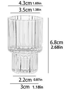 6 个玻璃烛台 - 透明小锥形烛台，婚礼装饰桌的中心装饰品，适合烛台、圣诞派对、客厅、晚宴和降临节使用