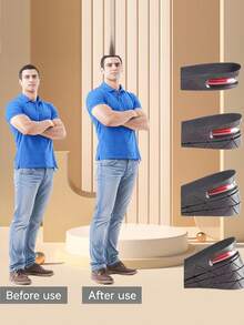 增高鞋垫，不疲劳，隐藏式增高装置，带减震器；女士内置增高鞋垫，增高垫 - 黑色 - 查看 6