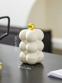 1 pieza Soporte para palillos de dientes/hisopo de limpieza con forma de malvavisco multicolor - tapa de cuentas de oro - Ver 6