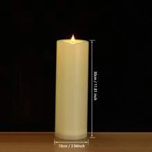 1pc Large Flameless Candle With Remote Control, Outdoor Smokeless LED Candle Light, Romantic Festival Atmosphere Candle Decor, Suitable For Home, Bedroom, Wedding, Proposal, Christmas, Halloween