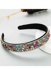 1 pièce Élégant Serre-tête rembourré en velours baroque coréen, Vintage diamant brillant décoré Serre-tête de haute qualité - Convient pour les dames et les filles pour assister à des soirées et des bals, Cadeau de haute qualité exquis pour les amis