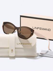 LINFEMAND Classic Cat Eye Frame Plastic Glasses, Fashionable Nylon Lens High-End Occasion Accessory, Women Gift