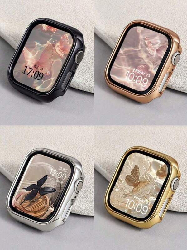 1-Piece Anti Fall Fashionable Leisure Electroplating Protective Case, Compatible With Apple Watch Shell 38/40/41/42/44/45/46/49mm, Compatible With Apple Watch Series Ultra/SE/10/9/8/7/5/4/3/2/1, Smart Watch Accessories