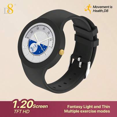 D8智慧手錶,ip67防水智慧手錶,男女活動跟踪器,全觸控彩屏、心率監測器、計步器、睡眠監測器,適用於android和ios手機