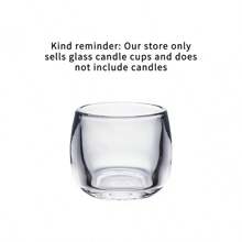 6 Piece Candlestick Set, Wish Tea Candles & Transparent Glass Candleholders, Circular Christmas Home Decor, Wedding Table