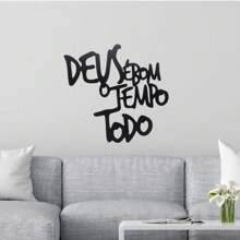Quadro  Deus É Bom O Tempo Todo Vazado Aplique Frases Religioso Mdf