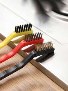 3 piezas/6 piezas/9 piezas Cepillos de limpieza de estufas de acero inoxidable (cepillo de nailon, cepillo de latón, cepillo de alambre de acero) Cepillo de alambre de acero, cepillo de estufa, con mango cómodo, para limpiar escoria de soldadura, limpiar y desengrasar (aproximadamente 7 pulgadas de largo) Herramienta de desoxidación, herramienta de desoxidación, limpiador de escoria de soldadura, cepillo, cepillo resistente, material de acero de alta calidad, herramienta de limpieza de metales, cepillo de limpieza adecuado para cocina, estufa, comedor, sin electricidad requerida, reutilizable, esencial para la limpieza del hogar, elimina rápidamente la grasa