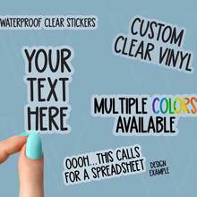 32-1000 piezas Etiquetas adhesivas transparentes personalizadas a prueba de agua con formas redondas, rectangulares, cuadradas y especiales, actividades artísticas para niños - Pegatinas transparentes personalizadas - Ver 11