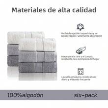 Juego de Toalla de baño Mano de 6 Piezas,Toallas de Mano, Algodón, Tamaño no estándar, Espesor Medio, Suave, de Secado Rápido, Absorbente, Secadora de Apoyo, Toallas para Baño, Cocina, SPA, Gimnasio - 1 - Ver 4