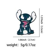 Disney 1 pièce Broche Disney Stitch, épinglette émaillée distinctive - Insigne mignon pour sacs à dos et vêtements, accessoire de broche pour vêtements, attache de sac