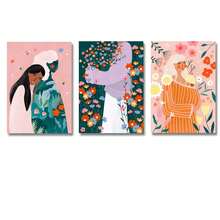 3pcs Modern Abstract Colorful And Vibrant Women's Flower Wall Arts Canvas Posters, High-Definition Printing Optional Frame, Home Decoration Hanging Painting For Living Room, Bedroom, Dining Room ,Wall Art With Frame - Multicolor - View 14