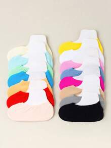 10 Pairs Of Children's Summer Thin Mesh Breathable Pure White Heel Anti Slip Low Vamp Invisible Boat Socks, Versatile For Daily Use