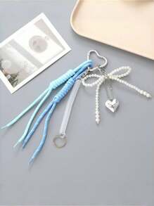 1PC Angora Red Pearl Bow Rope Bag Charm, Keychain Accessories Car Pendant Can Be Used For Bag Pendant Pendant. Gifts Valentine'S Day Stylish For Teen Girls Women College Students Teacher White-Collar Workers Rookies & White-Collar Workers Gift Accessories Decor Present Car Accessories Women Key Chain Charms Back To School Supplies Gifts For Teachers