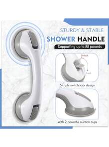 1 pièce Barre d'appui de salle de bain de style moderne, convenant aux personnes âgées, conception antidérapante, base adhésive solide, en matériau plastique