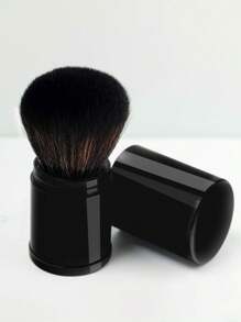 Portable Single Retractable Multifunctional Makeup Brush For Blush, Powder & Rouge - Mushroom Head Cosmetic Brush (Compact Travel Design)