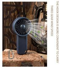 1pc Handheld Clip-On Rechargeable Fan, Portable Mini Desk Fan With 3 Speed Settings, Strong Wind, Suitable For Women Men, Home Office Makeup Outdoor Travel, Back To School, Halloween Gift