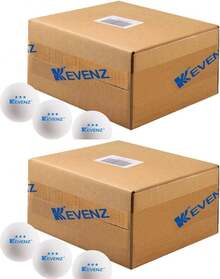 KEVENZ 3 Star Ping Pong Balls, 40+Mm Advanced Table Tennis Ball, Bulk Outdoor Ping Pong Balls (Orange, White) - White, 60-pack - View 4