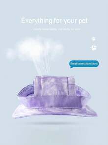 1pc Cute Pet Sun Hat Suitable For Cats And Small Dogs, Summer Kitten Sun Protection Hat With Ear Holes, Adjustable Chin Strap, Suitable For British Shorthair Silver Tabby, Outdoor Baseball Cap Suitable For Puppies And Kittens, Breathable Cool Hat To Relieve Heat, Cute Cat Headwear Photography Prop, Pet Owner Gift - Purple - View 5