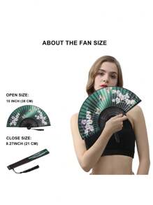 Antique Folding Fan, Bamboo Fan, Chinese Silk Fan, Chinese Role-Playing Fan, Dance Fan, Mask Fan, Handheld Bamboo Silk Folding Fan, Clothing Accessories, Dance Performance Props, Classic Ancient Chinese Pattern Folding Fan, Japanese Landscape Dance Performance Fan, Disco Fan, Charming And Elegant Retro Style Of China And Japan, Best Gift For Women