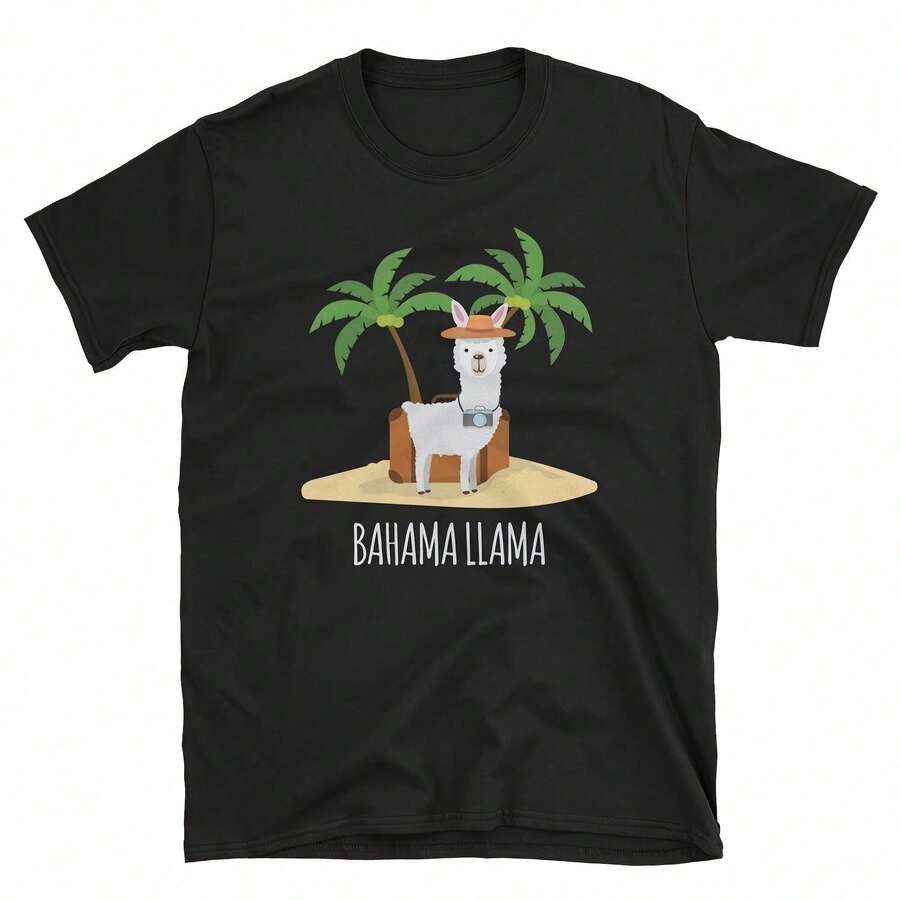 Bahama Llama In An Island Summer Uni Llama Shirt Gifts Llama Llama Gifts For Wo Llama Shirts For Wo Llama Pamas Llama Sh - Black - View 1