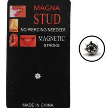 1 件新款极简嘻哈几何圆形假穿刺女士日常佩戴 - 銀色 - 查看 8