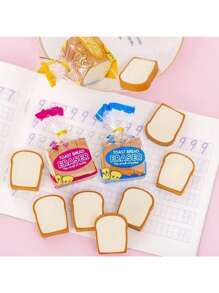 8/16/24/32 pièces Gomme en forme de toast Kawaii, gomme à crayon mignonne, gomme à pain 3D, gomme à crayon de dessin animé, outils de croquis pour peintres et artistes, fournitures pour cadeau (aléatoire)