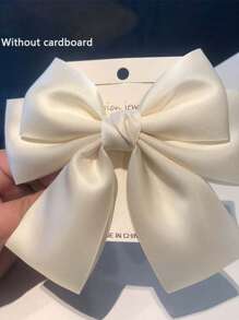 1pc Women Solid Color Silk Ribbon Fashion Bow Hair Clip, Elegant Lady Hair Accessory With Ribbon And Tassel Decor, Ponytail Clip Claw Clips Hair Claws Hair Barrettes