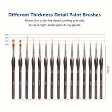 Detail Paint Brush Set, 15Pcs Miniature Painting Brushes Kit, Professional Mini Fine Paint Brushes Set With Carrying Case, Suitable For Acrylic, Oil, Watercolor, Face, Nail, Scale Model Painting,Back To School,School Supplies - Black - View 2