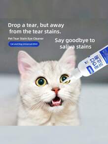 1 pièce Liquide Détachant pour Larmes de Compagnie 60ml - Pour Chiens et Chats. Solution de Nettoyage des Yeux. Élimination des Écoulements Oculaires et des Taches de Larmes. Nettoyage Doux et Efficace pour les Yeux des Chats et des Chiens. Empêche l'Accumulation des Écoulements Oculaires. Prévient l'Irritation des Yeux.