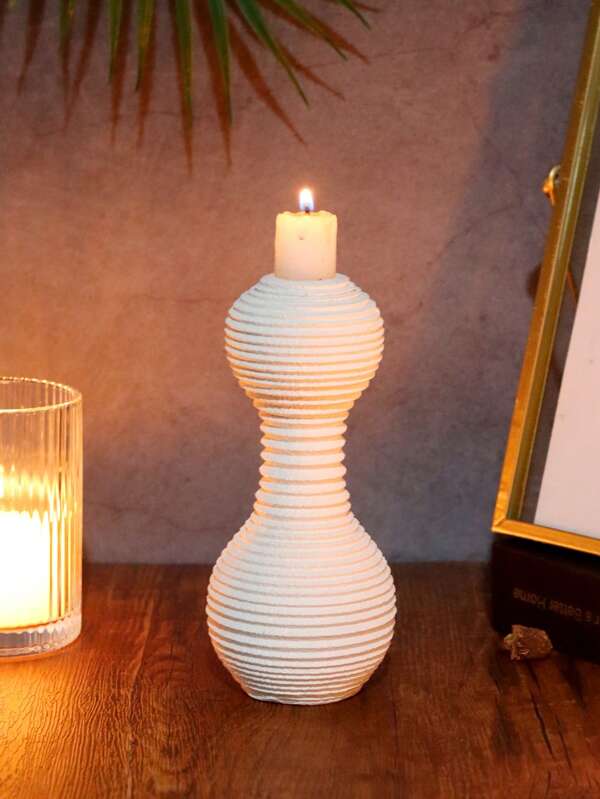 1 set di portalumini in resina minimalisti neri/bianchi, adatti per cene a lume di candela, anniversari di matrimonio, decorazioni per compleanni, decorazioni per il soggiorno e candelabri europei vintage per San Valentino e decorazioni per il nuovo anno