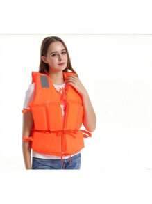 1 pieza Chaleco salvavidas premium de alta flotabilidad para adultos para uso en exteriores, versión reforzada y gruesa para botes, deriva, pesca y natación