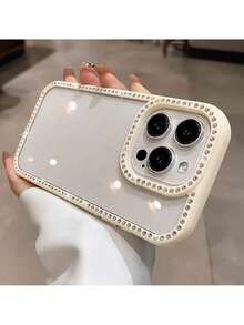 亮片创意水钻保险杠手机壳适用于 15/15 Pro Max/15 Pro/15 Plus/11/12/13/14/16 Pro Max/XS/XR/11 Pro/11 Pro Max/12 Pro/12 Pro Max/13 Pro/13 Pro Max/7 Plus/14 Pro/14 Pro Max/14 Plus/16 Pro/16 Plus/7 Plus/8 Plus/8/SE2，时尚奢华闪亮设计，透明全保护防摔手机壳，粉色防水防震防刮 - 米色 - 查看 6