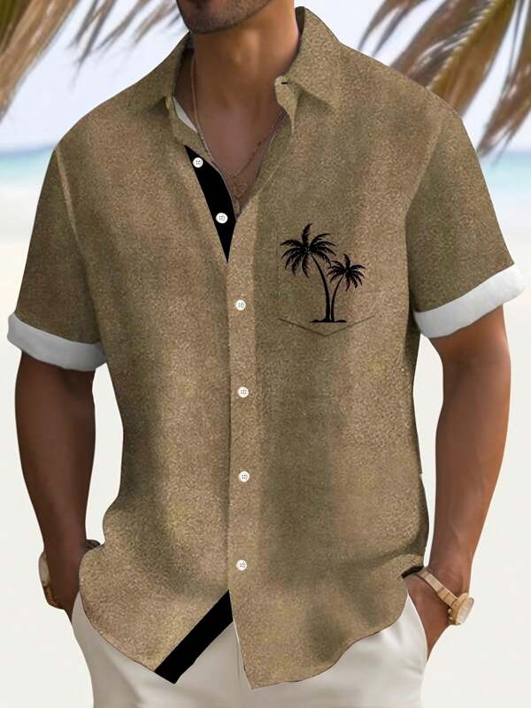 Plus Size Men's Fashionable Shirt, Suitable For Summer