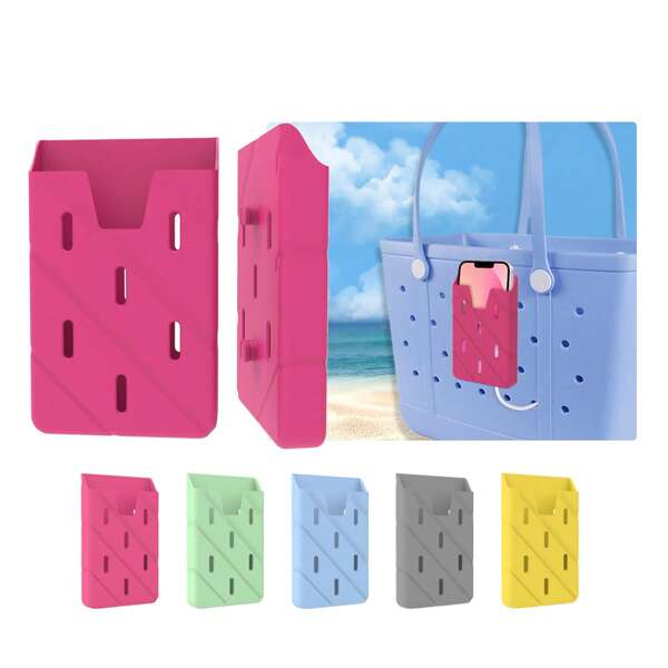 1pc, Silicone Phone Holder Soft Silicone Charm Insert Accessories And Attachment For Bogg Beach Bags, Generic Portable Size Compatible With Iphone And Android Phones