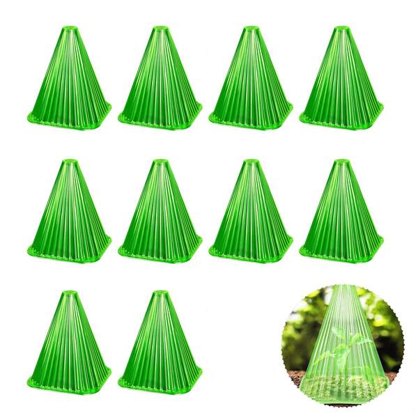 Copertura trasparente riutilizzabile per piante - Protezione dal gelo e deterrente per gli uccelli resistente ai raggi UV per piantine, piante da giardino all'aperto con barriera contro gli animali in condizioni di freddo (10 pezzi/18 pezzi)
