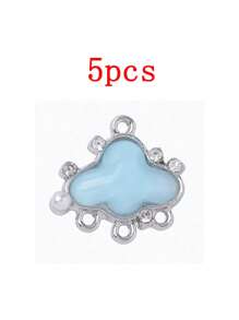 Set de 5 piezas de accesorios de estilo coreano con encantos de nube dulce y concha, material de aleación para manualidades de joyería, aretes, pulseras, collares, decoraciones para uso diario de mujeres