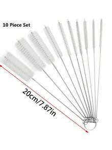 10-Piece Multi-Function Cleaning Brush Set, Multi-Size Cleaning Brush(10 Sizes), Kitchen Cleaning Bottle Brushes, Long Straw Brush, Small Bottle Brush, Straw Brush, Pipe Cleaner, For Kettle Cleaning And Difficult To Clean Corners And Gaps
