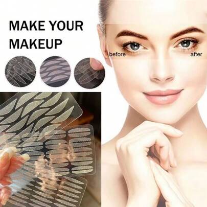 网状蕾丝双眼皮喷雾双眼皮贴片 女士化妆眼线胶带 隐形网状双眼皮胶带 美妆美眼快速打造欧式深眼窝 易于使用，价格实惠，适合作为圣诞礼物、化妆品、化妆工具、平价好物、礼物、女士礼物、圣诞礼物