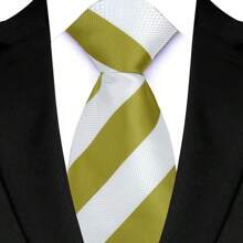 GOADAFOO Corbata de moda de 8 cm de ancho para hombre, de color verde con rayas, flores, cuadros y puntos. Corbata tejida jacquard para novio, negocios, boda y fiesta