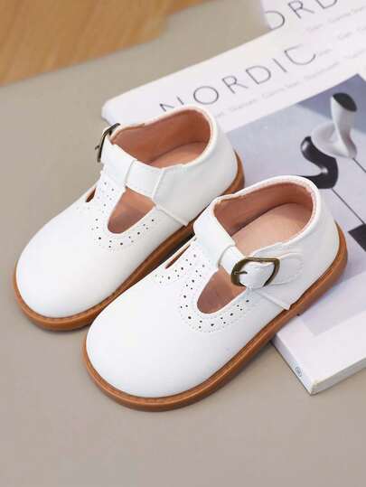 1 Pair Kids Casual Princess Leather Shoes, Breathable Soft Bottom Non-Slip Versatile Children Infant Baby Walking Shoes With Hook And Loop, Suitable For Spring, Summer, Autumn