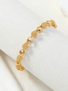 Middle Eastern Style 24K Gold-Plated Hollow Design Ladies Elegant Bracelet