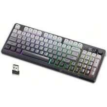 M96 Wireless Gaming Keyboard, Knob Control Bluetooth/2.4G Wireless, Mechanical Feeling, RGB LED Backlit With Display Screen, PBT Keycap, 3000mAh, US Layout Compatible With Win/